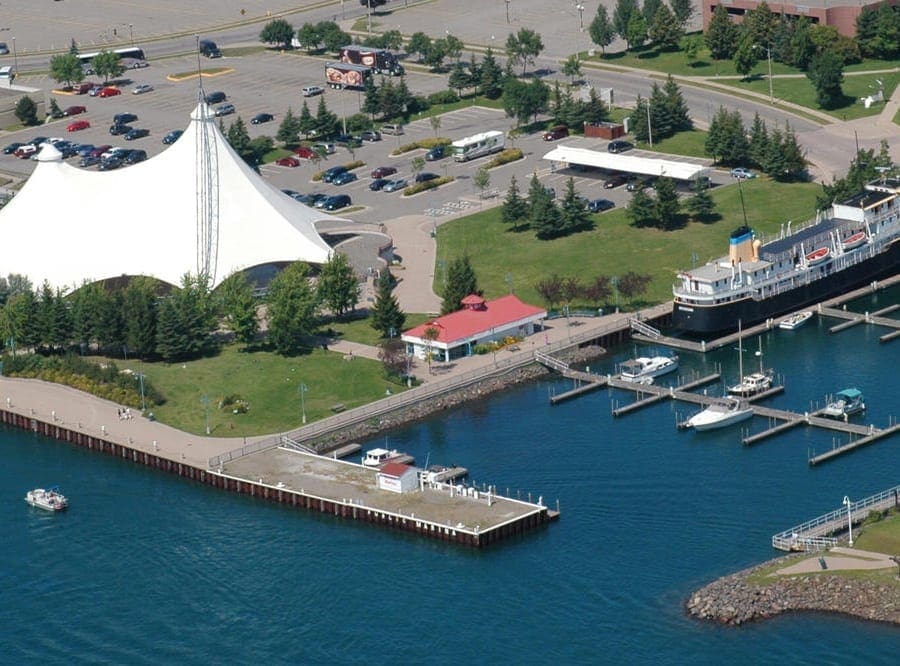 Drone view of Sault Ste. Marie Drone view of Sault Ste. Marie Ontario